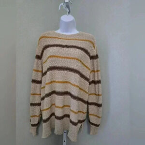MASON & BELLE Stitch Fix Brown Striped Sweater XL